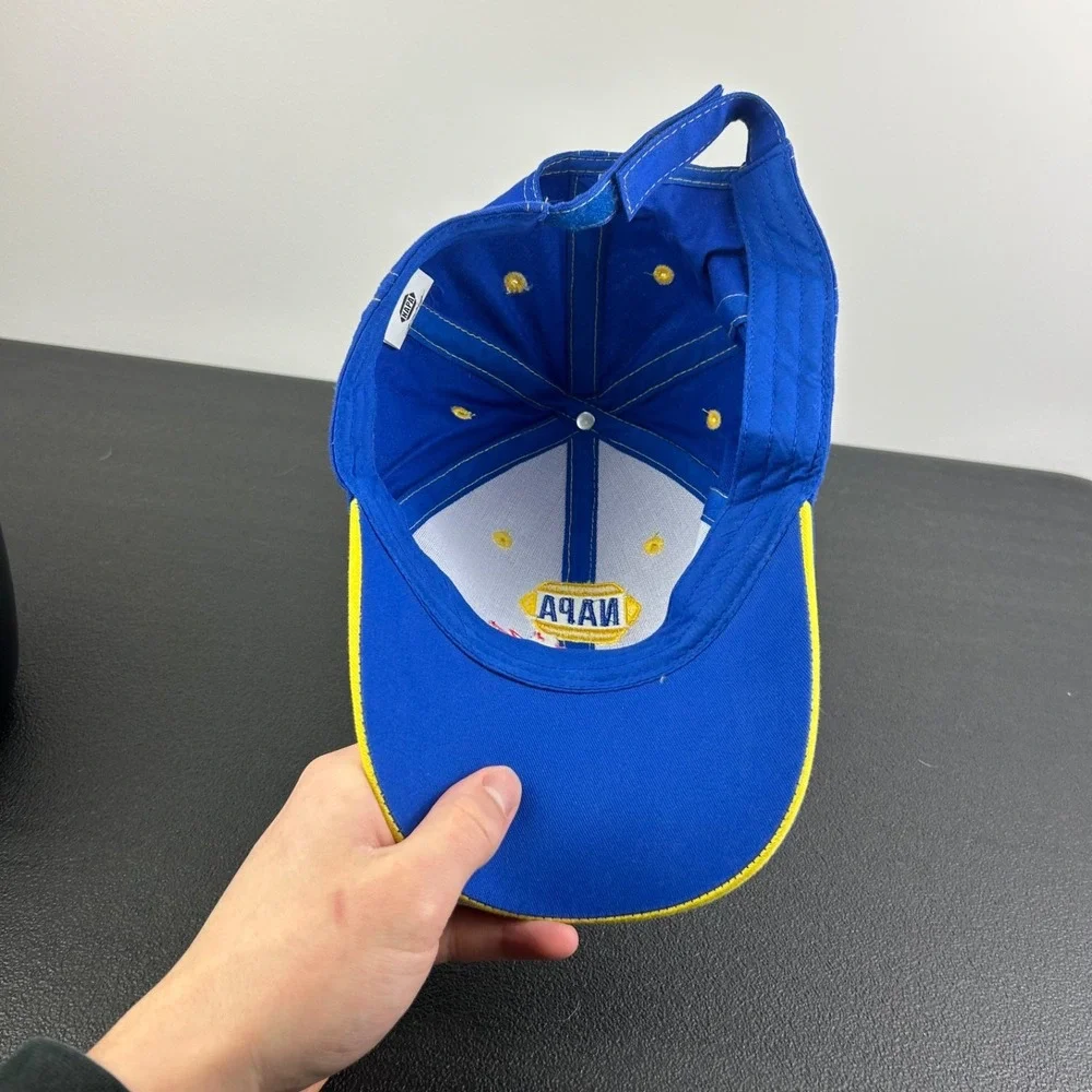 Vintage NAPA Racing Hat Cap Strap Back Adjustable Blue Martin Truex Jr Nascar 56